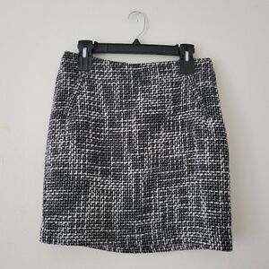International Concepts White/Black Mod Mini Skirt Woven 4